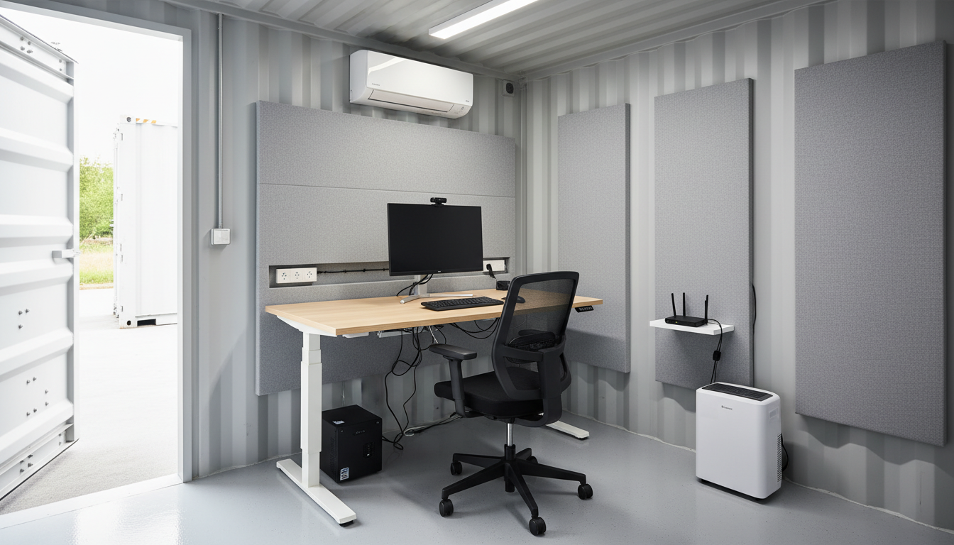 Baucontainer Büro Ausstattung Tipps 2026: Ergonomie und Netz